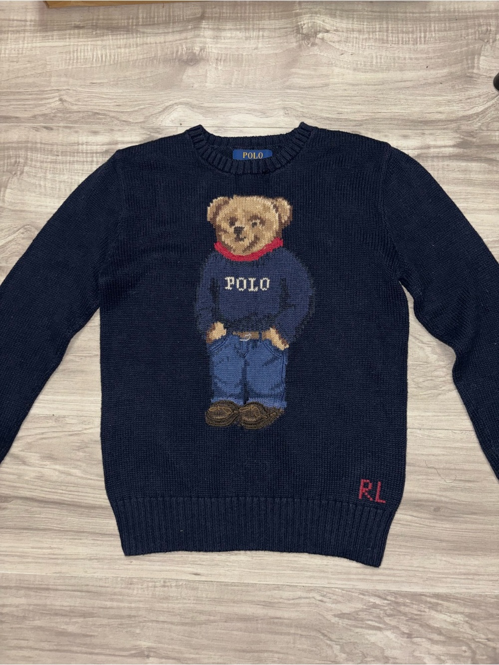 Polo by Ralph Lauren Navy Teddy Bear Crewneck Sweater